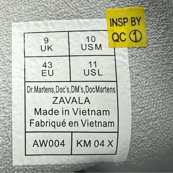 Unisex Dr. Martens Zavala White Leather Combat Boot Women’s Size 11=Men 10 New - Picture 10 of 10